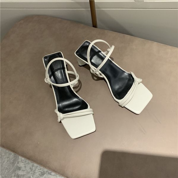 

cozy soft slip-on ankle strap casual ladies shoes low square heel summer open toe gladiator sandals women, Black