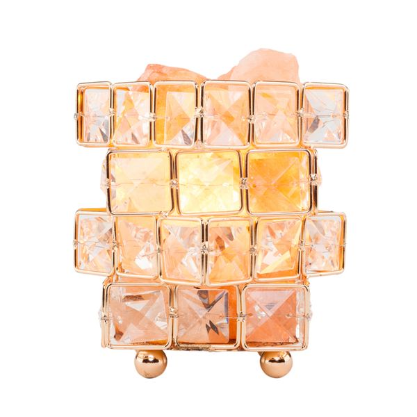 

us stock himalayan crystal salt lamp dimmable air purifier night light natural shape air purification therapy natural mineral rock light