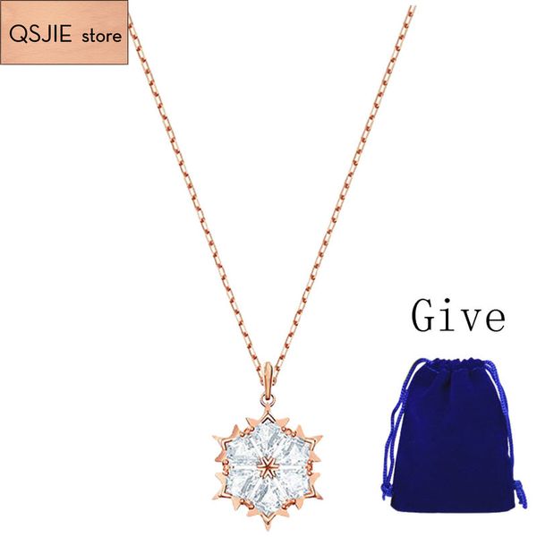 

high-quality swa original snowflake high-end chain necklace, Silver