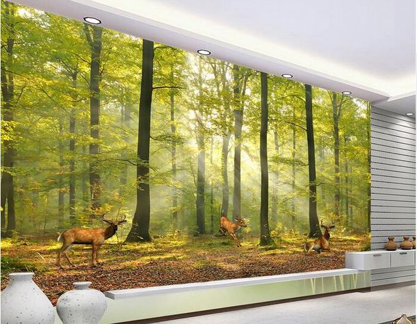 

3d wallpaper custom p on a wall norwegian forest elk landscape background home decor living room 3d wall murals wallpaper for walls 3 d