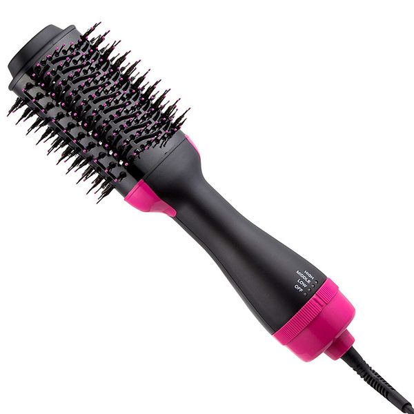 

dropship 3 in 1 one step hair brushes hair dryer and volumizer brush straightening curling iron comb electric hair brush massage comb, Silver