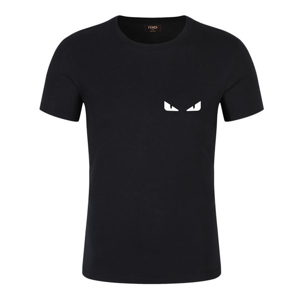 

19ss/fendi italy designers shirt men cotton printing letter eyes short sleeve casualfendi clothing polo shirt luxury women t shirts, White;black