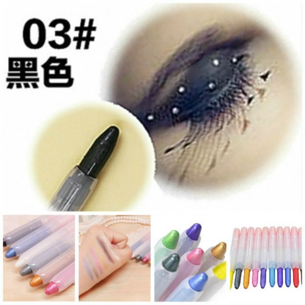 

2019 brand new 20 colors eyeliner eyeshadow pencil makeup cosmetic art waterproof eye brow pen beauty makeup black