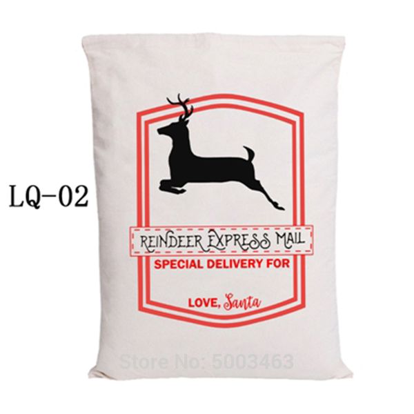 

santa sacks 30pcs/lot wholesale christmas bag drawstring party canvas bag santa claus kids bags christmas gift