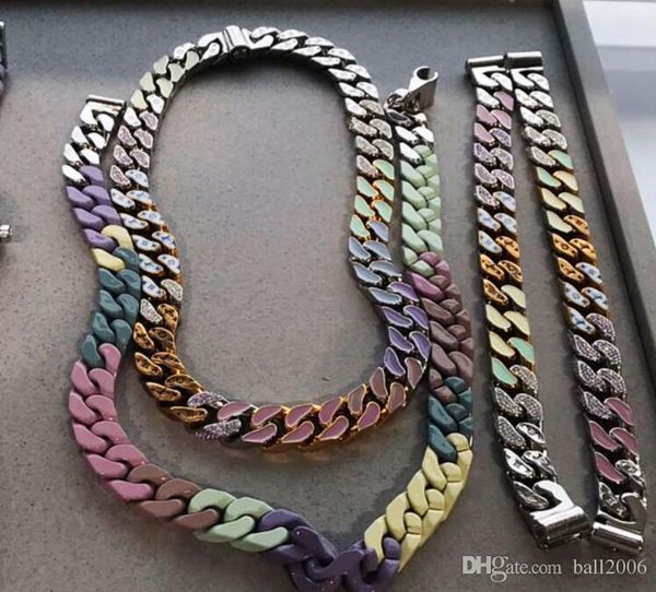 

2019 latest launch french masters designed luxury men's chain links patches colored necklace jewelry