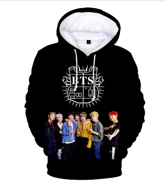 

новые моды горячие продажа bts kpop толстовки одежда женщины / мужчины унисекс 3d толстовки повседневная пуловеры топы хип-хоп смешные 3d то, Black