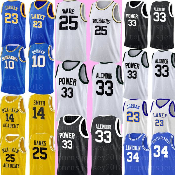

ncaa 25 richards high school wade jersey magic 33 johnson college basketball jersey stitched logos s- white 9889, Black