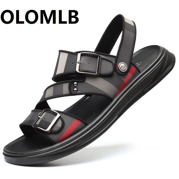 

new casual men sandals summer shoes sandal flip flop outdoor breathable comfort slip on plus size open shoes sandalias, Black