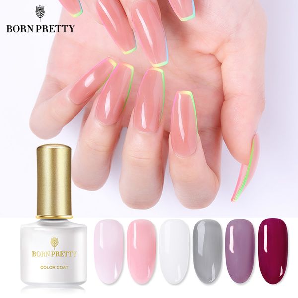 

born pretty opal jelly nail gel polish 6ml semi-transparent white pink varnish soak off manicure nail art uv gel lacquer, Red;pink