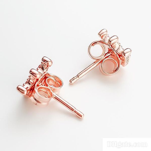 

stud new мода cz алмазный серьги для пандоры стерлингового серебра 925 волшебное корону серьги первоначально коробка подарка набор для женщи, Golden;silver