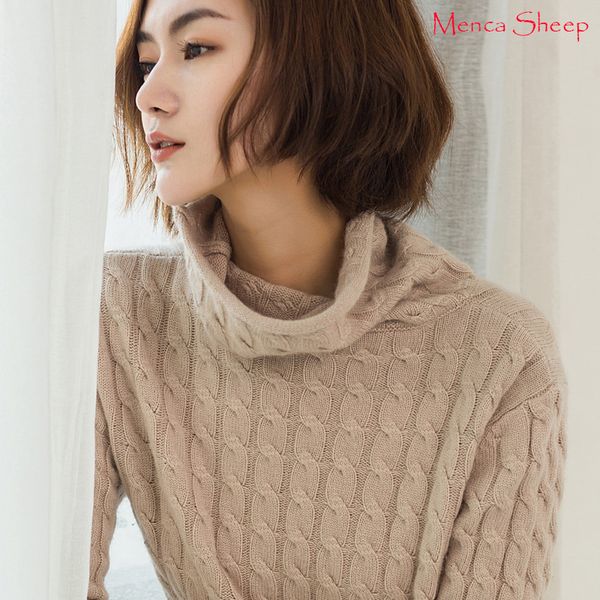 

menca sheep new arrival women's sweater jumpers ladies cashmere knitting turtleneck standard pullovers girls cloth, White;black