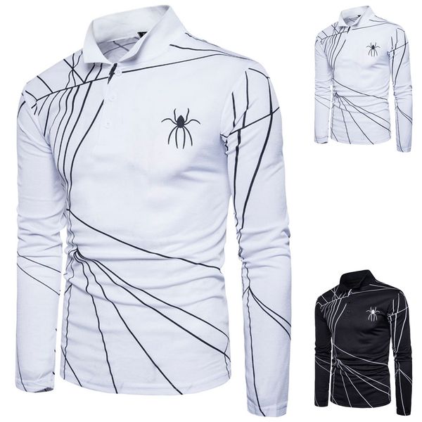 

men fashion casual long sleeved printed shirt men's new style fashion stamped long sleeve shirt printed long-sleeved blouse, White;black