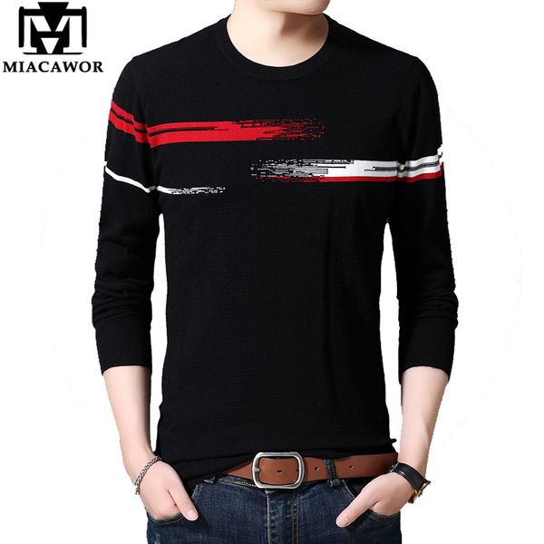 

miacawor wool sweater men fashion men sweater knit slim fit pullover autumn pull homme korean casual sueter masculino y154, White;black
