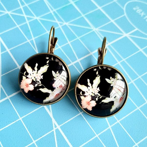 

boho mandala flower silver drop earrings for women vintage jewelry pattern round earings bijoux boucles d'oreilles bohemia, Golden;silver