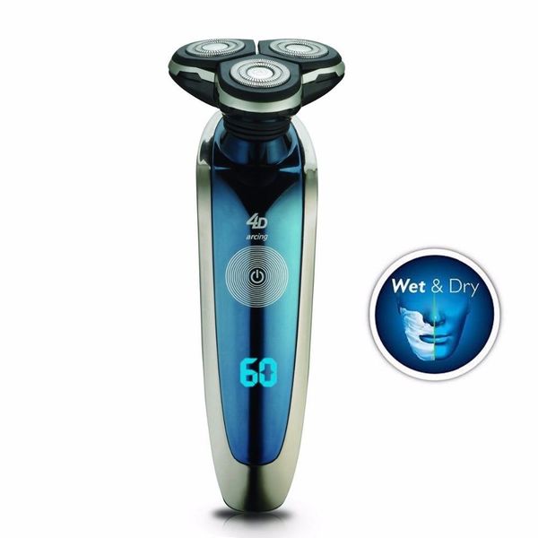 

cordless 3 blade electric shaver rechargeable electric razor for men beard shaving machine waterproof shaver led remind