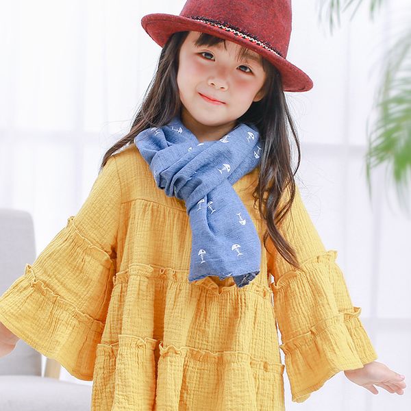 

youline 2018 scarf autumn winter children scarf baby girls/kids pink plaid cotton polyester blended fashion wholesale, Blue;gray
