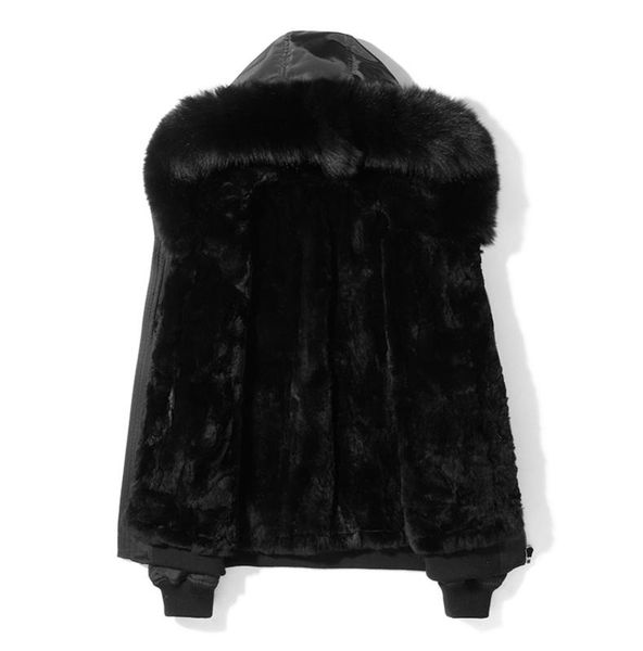 

coat real liner parka зимняя куртка мужчины меховой воротник теплый куртки плюс размер ветровки d-08-6800 my1894, Black