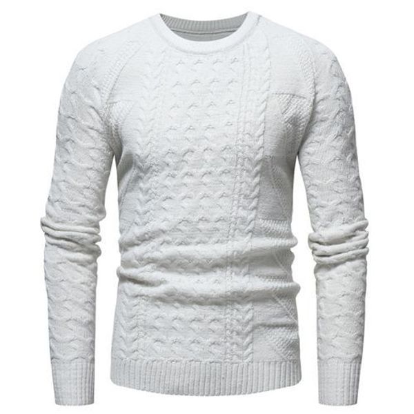 

2019 winter autumn men sweaters casual thick slim knitting pullovers o-neck collar full sleeve standard wool wild male, White;black
