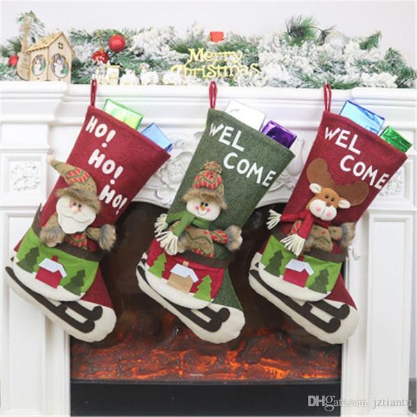

new style christmas decoration socks gifts christmas cute cartoon children's gift stocking gift candy bag ing