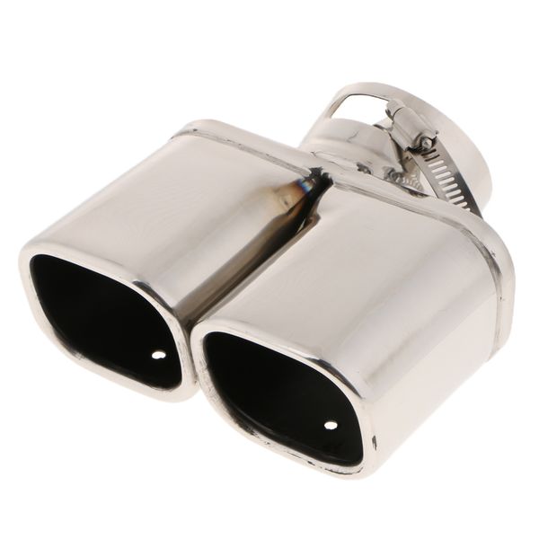 

auto car stainless steel exhaust pipe tail throat dual muffler tip for chevrolet trax silver