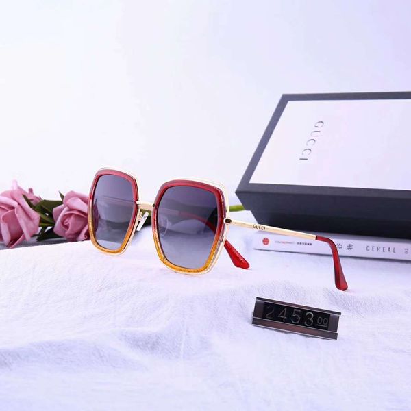 

designer sunglasses luxury sunglasses fashion brand for woman glass driving uv400 adumbral with box and logo g2453 6 color high quality, White;black