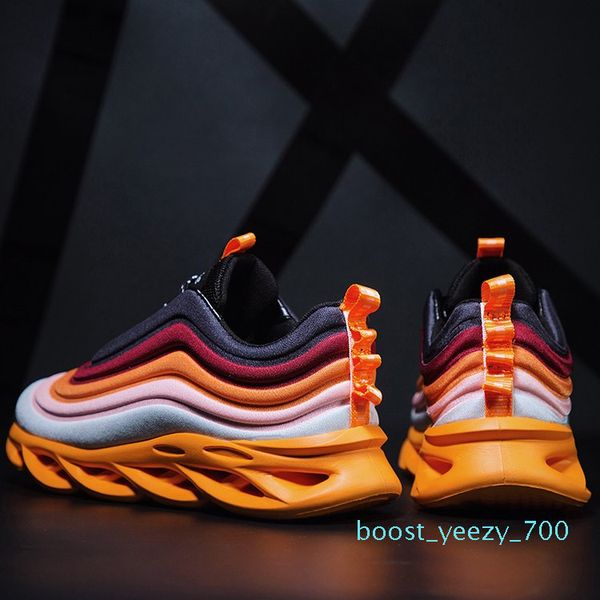 

2020 autumn men chunky sneakers lace-up flat casual shoes thick bottom colorful breathable male tenis footwear b70, Black