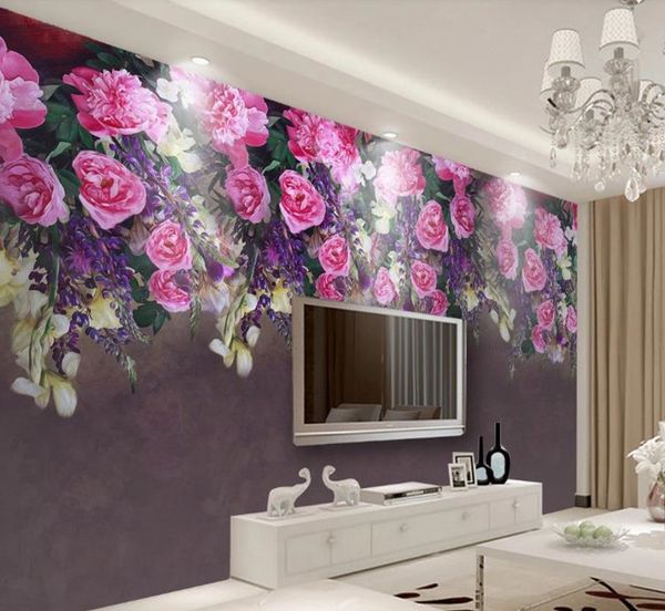 

custom 3d wallpaper p murals european style nostalgic rose flower tv background wall living room bedroom mural 3d wallpaper