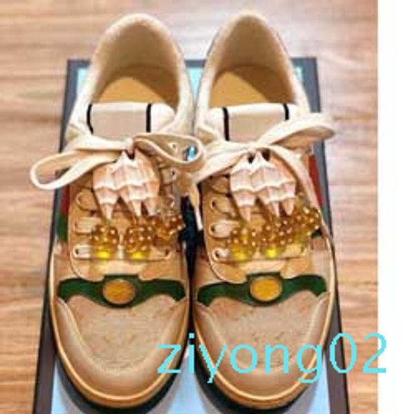 

2019 size 35-44 men women designer shoe distressed screener dapper dan suede sneakers italian luxury shoe casual shoe 02z, Black