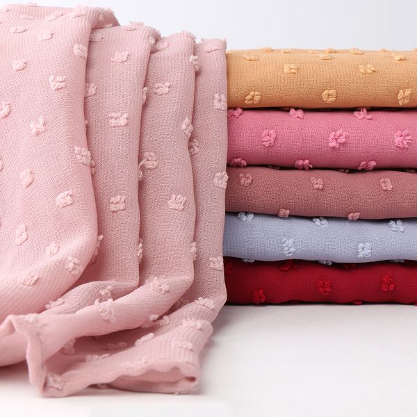 

2019 fashion plain pom pom bubble chiffon instant hijab scarf lady breathable shawls muslim headband maxi islamic sjaal 180*70cm, Blue;gray