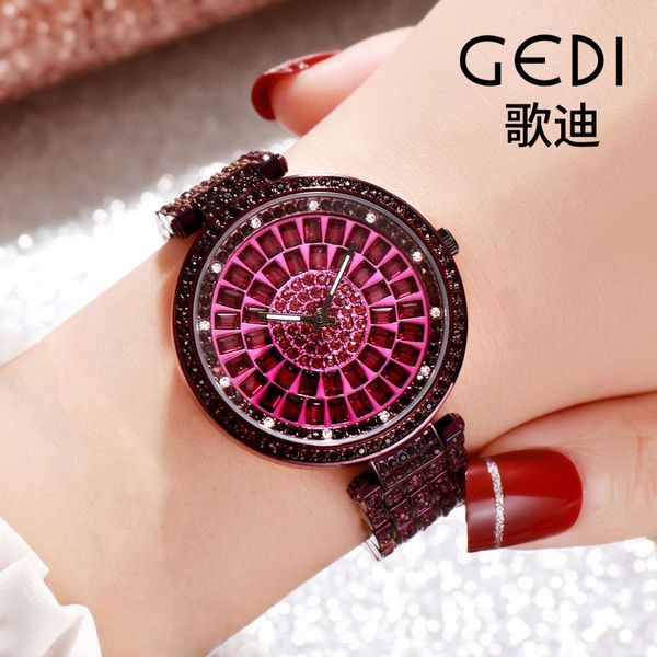 

dial color value watch big womens watch luxury diamond ladies noble wholesale temperament high models uvicu, Slivery;brown
