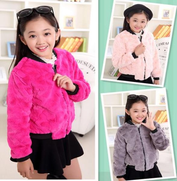

autumn winter jacket for children thick warm menina manteau hiver 2019 adolescente filles outwear faux fur kids windbreaker s860, Blue;gray