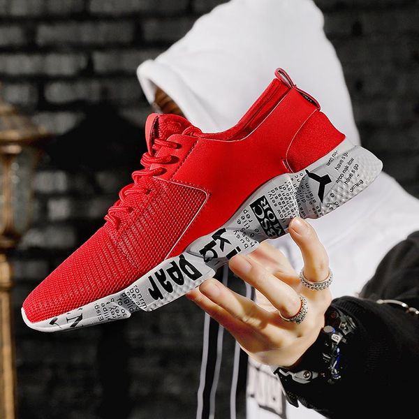 

large size light weight women's running shoes summer sports shoes lady mesh sneakers for women breathable sport red a691