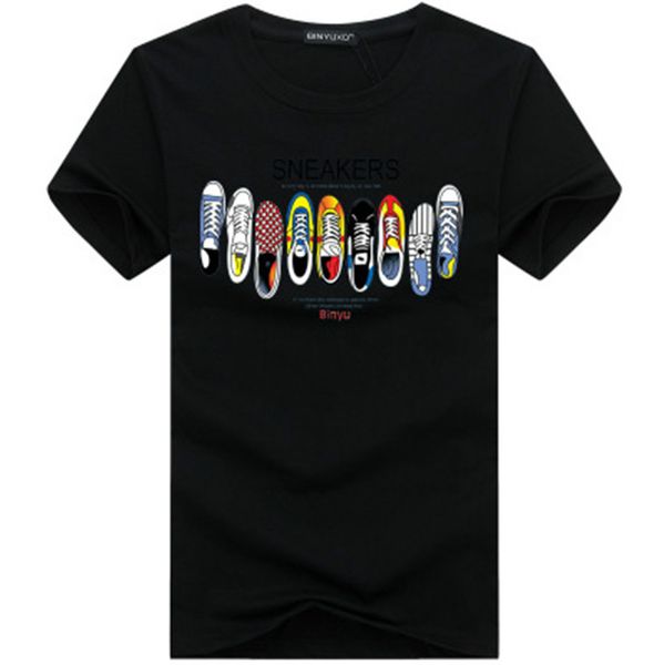 

tshirt mens new fashion tide shoes printed men tshirt tee shirts men t-shirt multiple color selectable b950608, White;black