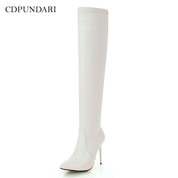 

cdpundari ladies heel over the knee women thigh high boots winter shoes woman botas altas mujer sobre rodilla mx200324, Black