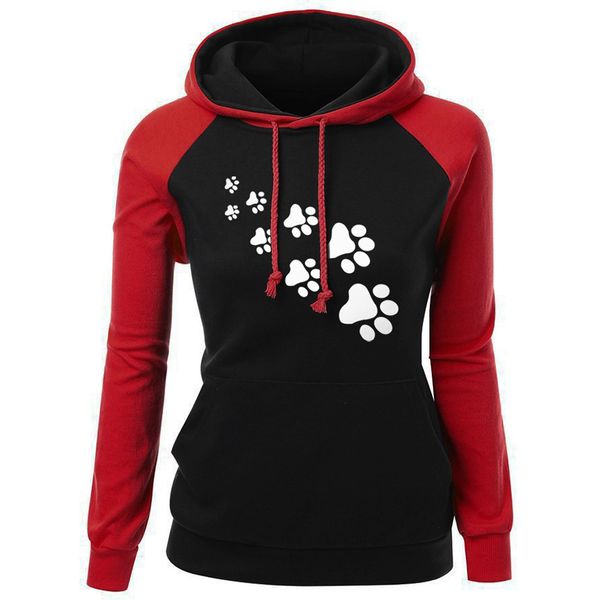 

autumn winter women hoodie with hat print outwear warm long sleeve hooded sweatshirt pullover women clothes korean, Black