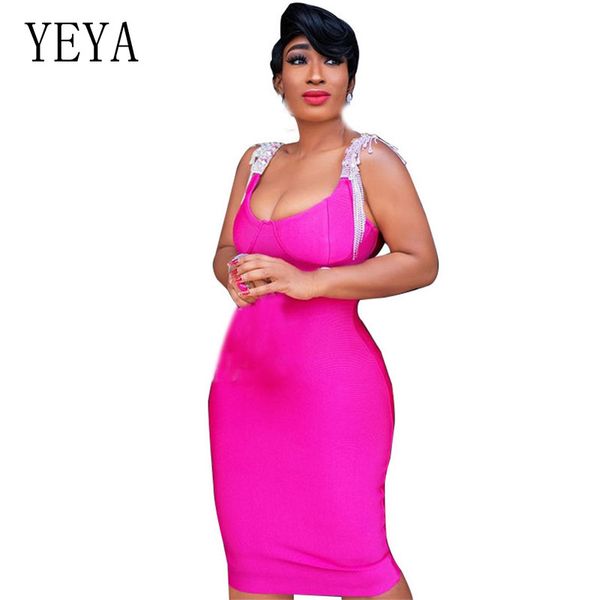 

yeya women summer tassel rose red bodycon bandage dress sleeveless strapless tight fitted party night club out short dress, Black;gray