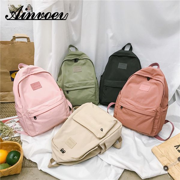 

ainvoev waterproof nylon kawaii backpack ladies luxury student bag female vintage backpack cute women school bags for teenage