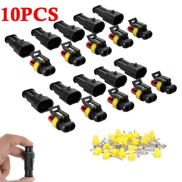 

two-pin 2-way seal car boat waterproof electrical wire superseal connector kit
