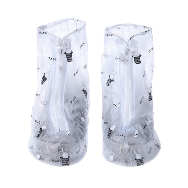 

waterproof raining boots shoes cover wear proof anti slip reusable, White;pink