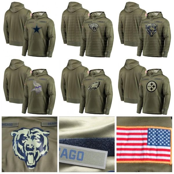 

2019 philadelphia sweatshirts eagle olive salute to service sideline therma performance pullover hoodie men women youth01, Blue;black