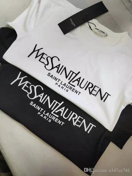 

new 19ss-014# men women t-shirts fashion summer printed short sleeve classic design printing clothes casual t shirt, White;black