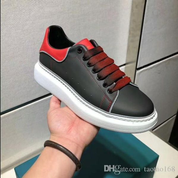 

fashion designer men shoes sneakers genuine leather velvet black white red flat casual shoes platform trainers 38-44
