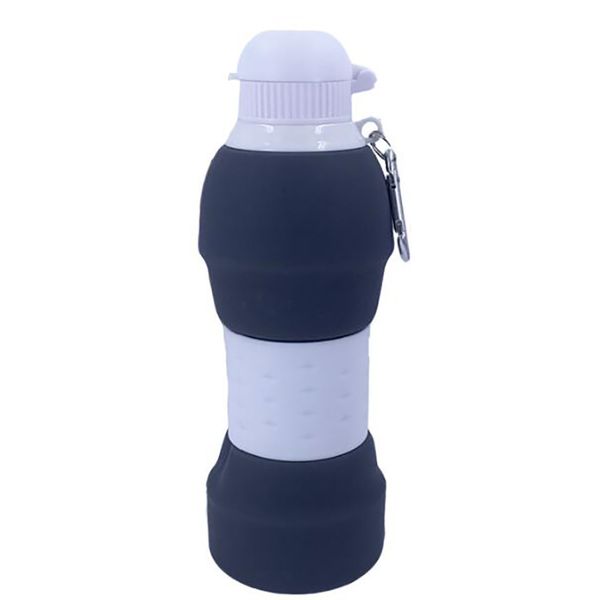 

творческая конструкция складная силиконовая бутылка для воды с альпинистской пряжкой, 20 унций наружная портативная спортивная бутылка для в