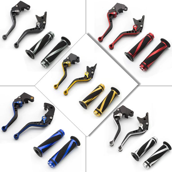 

for yamaha fjr 1300 2004-2018 short aluminum mix color adjustable motorcycle brake clutch lever & handle grips set