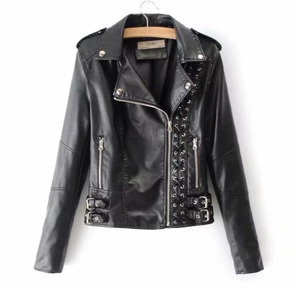 

женская весна и осень бизнес новый стиль подлинной моды личности тонкий европа и сша короткое кожаное пальто / s, Black