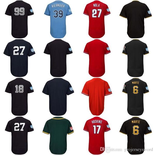 

Mens 2019 Spring Training Jerseys 17 Rhys Hoskins 6 Starling Marte 99 Aaron Judge 27 Aaron Nola 39 Kevin Kiermaier Baseball Jersey S-XXXL