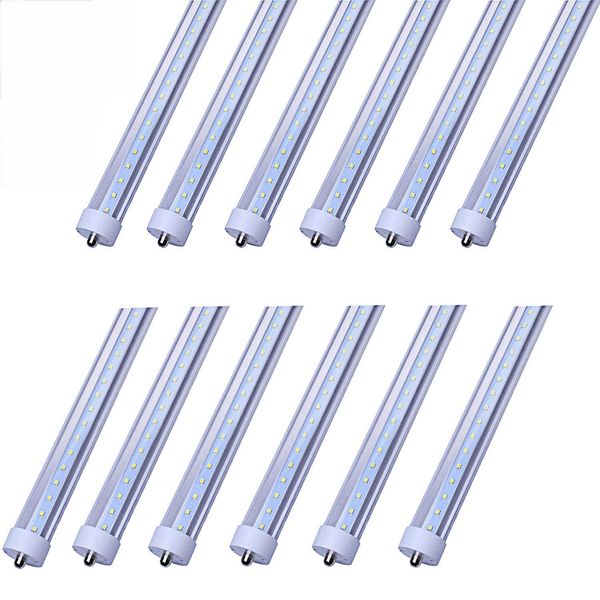 Lagerbestand im Werk, 8 Fuß LED-T8-Röhren, 4000 K, 5000 K, weiß, Einzelstift, FA8-LED-Röhren, Licht 45 W, 192 LEDs, hohe Lumen, AC100–305 V, 25er-Pack