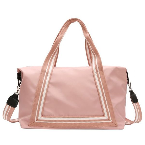 

super sell-duffel bag waterproof large capacity single shoulder hand luggage sports and fitness bag pink