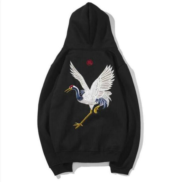 

surprise brand hoodie for mens sweatshirt with crane luxury designer hoodies winter streetwears mens clothing outdoorwears ing, Black