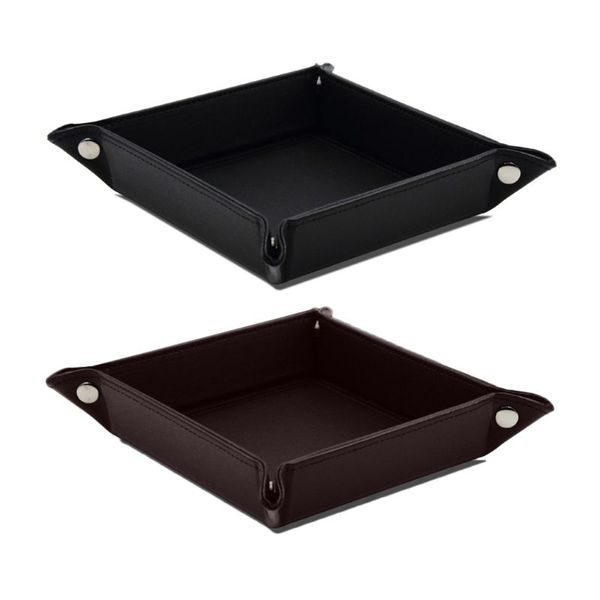 

pu leather deskorganizer decor sundries storage tray for wallets keys coins, Pink;blue